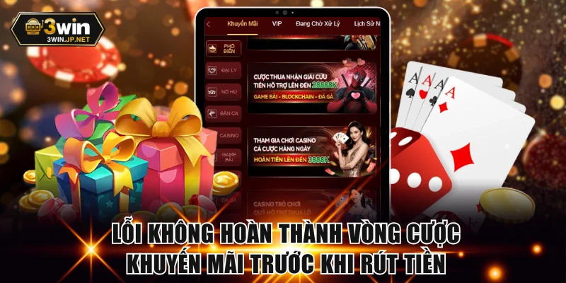 Lỗi không hoàn thành khuyến mãi trước khi rút tiền 3WIN